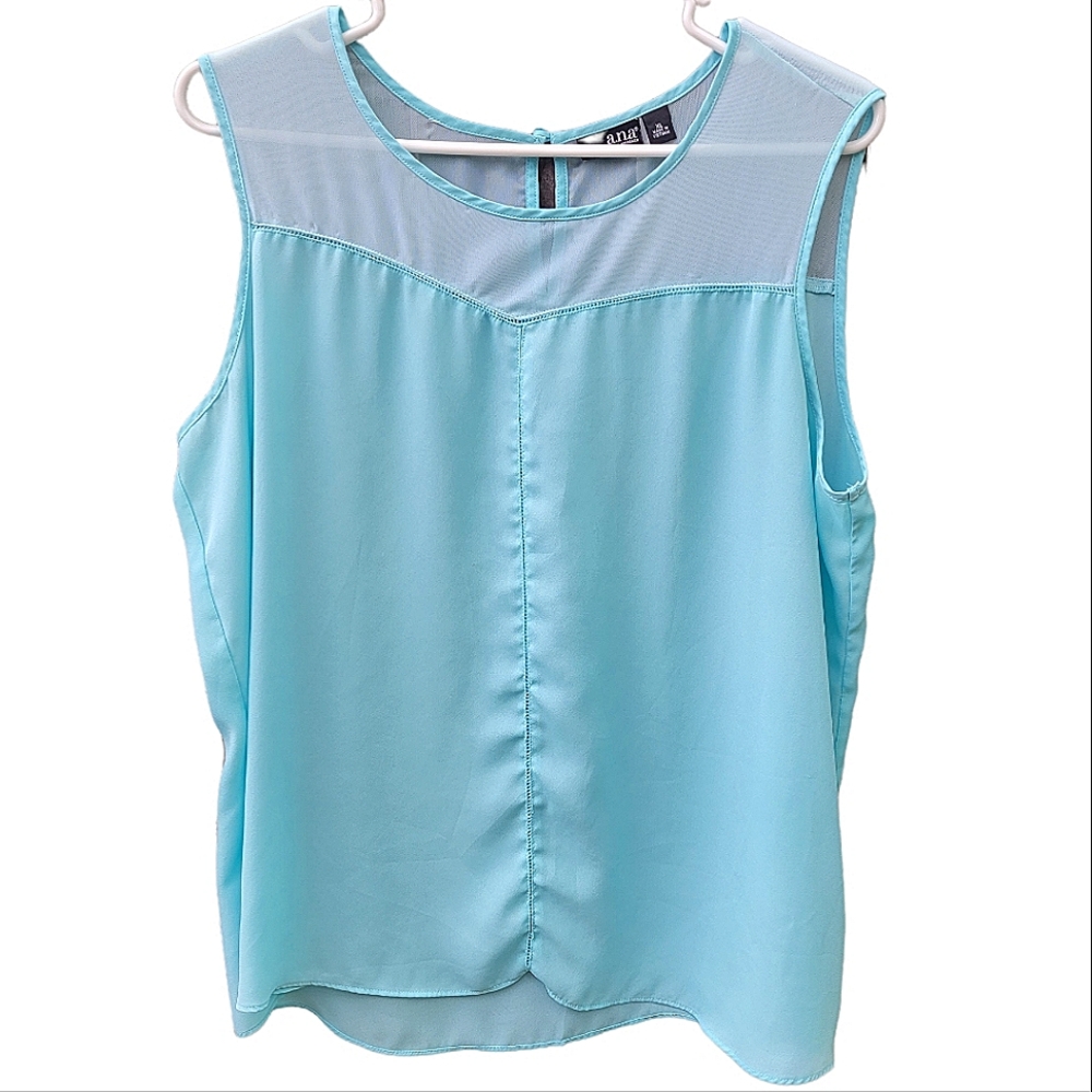 a.n.a. Blue Sleeveless Blouse Size XL